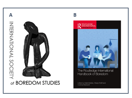 Research on boredom is flourishing: In spring 2021, the “International Society of Boredom Studies” was founded, dedicated to promoting and disseminating research on the topic of boredom (A). Recently, the first textbook on boredom research and its broad relevance to various research topics was published (B).